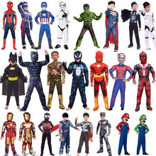 Load image into Gallery viewer, Spiderman Superman Iron Man Cosplay Costume for Boys Carnival Halloween Costume for Kids Star Wars Deadpool Thor Ant man Panther