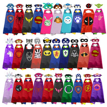 Load image into Gallery viewer, 2019 Superhero Capes with Masks for Kids Birthday Party Supplies Party Favor Halloween Costumes Dress Up Girls Boys Cosplay