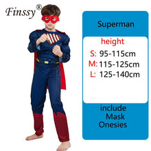 Load image into Gallery viewer, Spiderman Superman Iron Man Cosplay Costume for Boys Carnival Halloween Costume for Kids Star Wars Deadpool Thor Ant man Panther