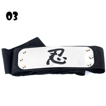 Load image into Gallery viewer, Anime Naruto Cosplay Headband Uzumaki Naruto Kakash Forehead Fashionable Guard Head Band Cosplay Accessories Kids Toy Gifts